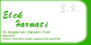 elek harmati business card